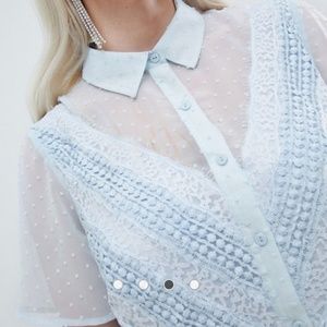 ASOS Curve Dresses - Asos Curve baby blue collar high low pleated dress ASOS Curve Dresses - Asos Curve baby blue collar high low pleated dress
